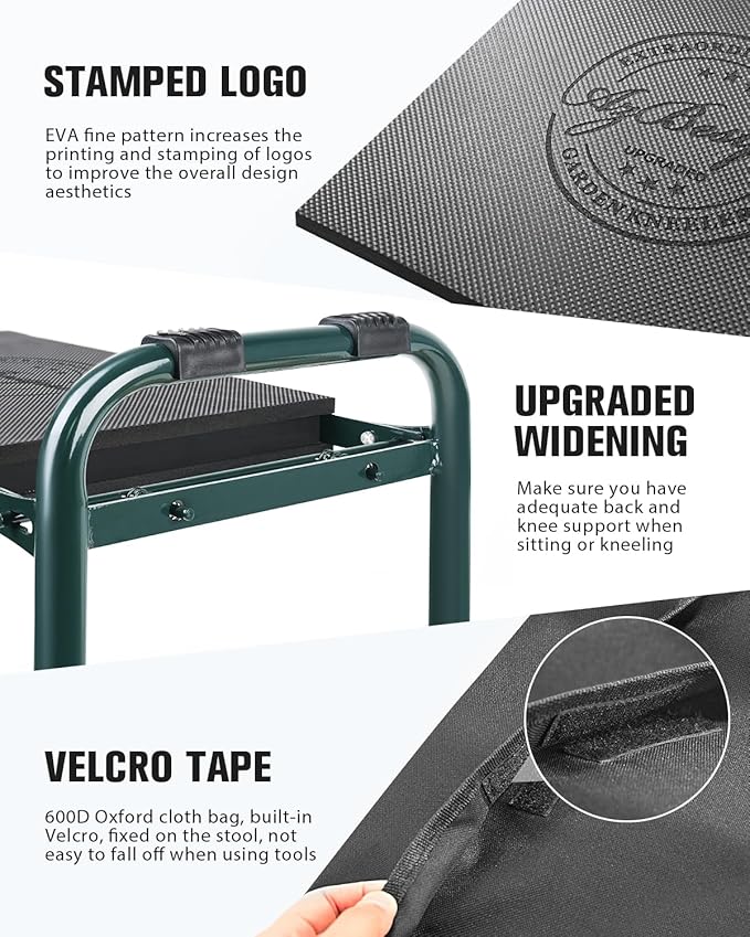 Garden Kneeler and Seat Heavy Duty, Upgraded Foldable Gardening Stool - Image 5