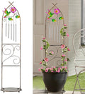 Garden Trellis with Plant Stands, 48” Metal Detachable Hummingbird Plant Pot by SUNNYPARK