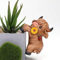 CXYCzsbjCute Rock Climbing Highland Bull Statue Flowerpot Hugging Device by Unknown