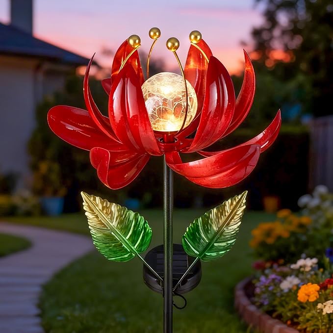 Solar Lights Outdoor Garden Decor, Solar Wind Spinner Yard Decorations Gifts by AIINY