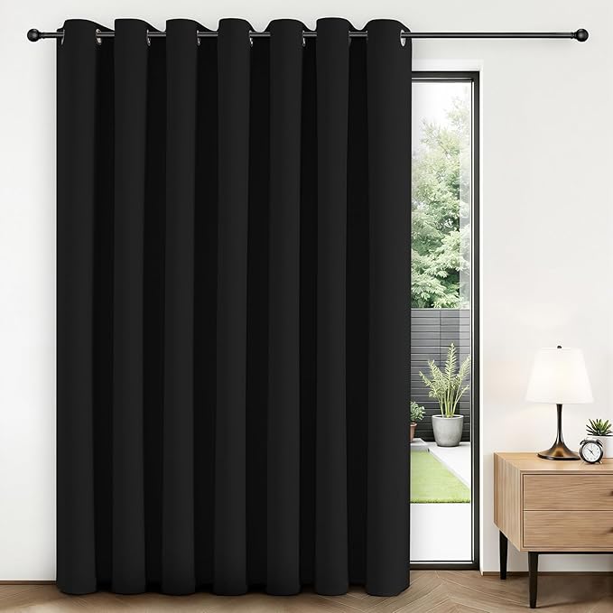 Joydeco Blackout Patio Sliding Door Curtains 96 Inches Long, Grommet Privacy by JOYDECO
