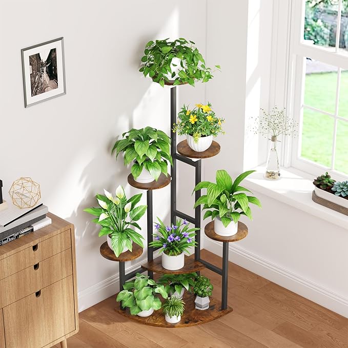 Corner Plant Stand with Grow Lights, 7 Tiered Plant Shelf Indoor, Metal Plant - Image 6