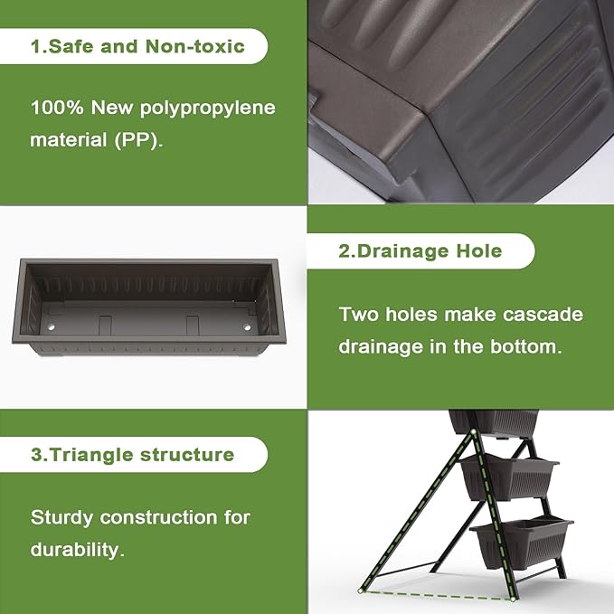 G TALECO GEAR Vertical Garden Planter, 5 Tiers Vertical Raised Garden Bed Metal - Image 3