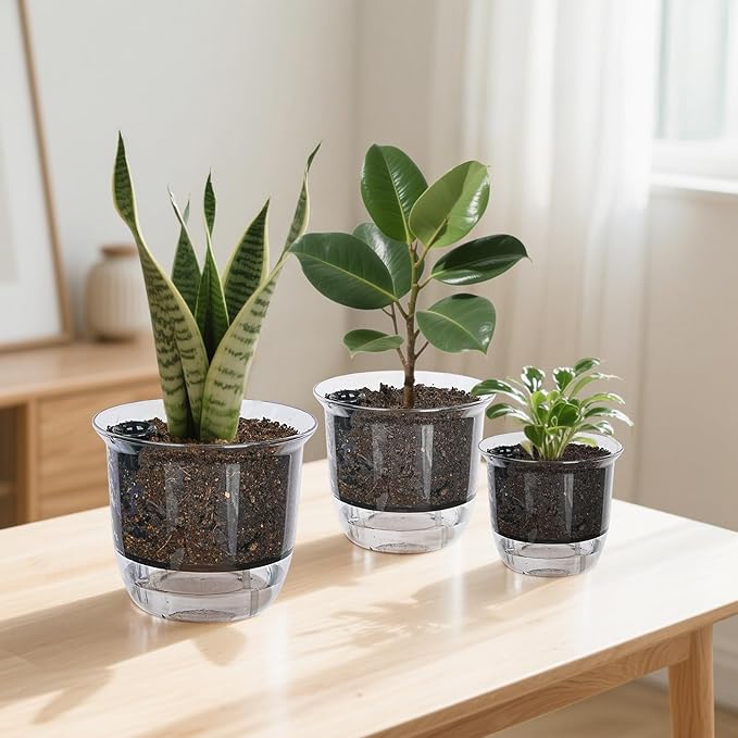 Plant Pots 6/5/4 inch Set of 3, Self Watering Pots - Image 8