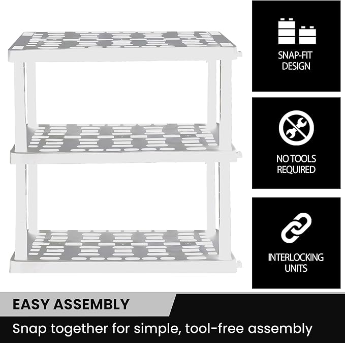 Oskar Heavy Duty Plastic Storage Shelves- - Image 7