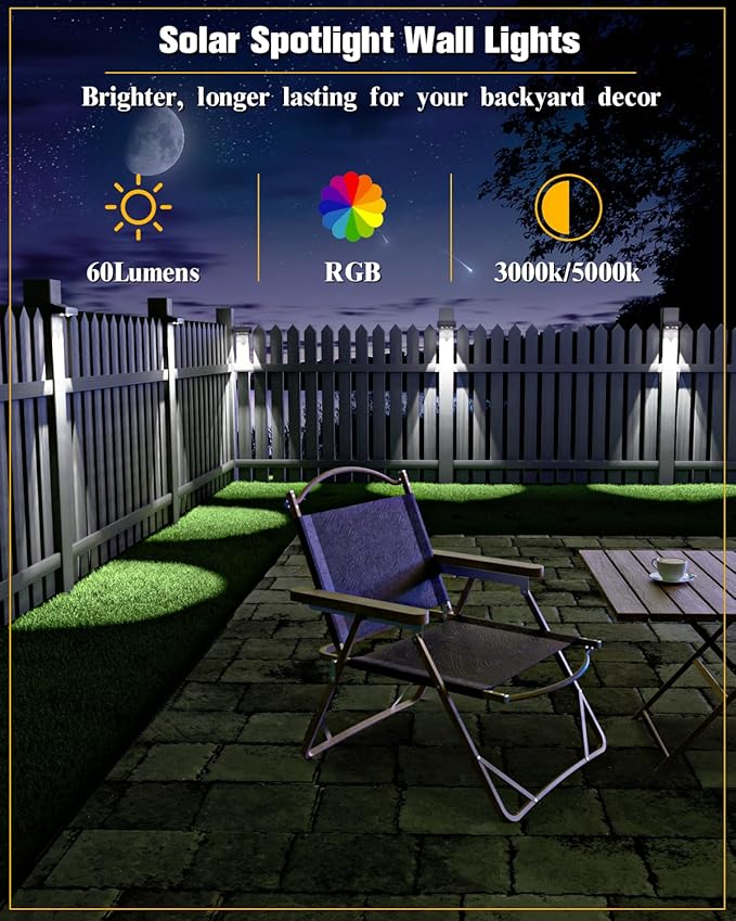 Solar Fence Lights 16 Pack, 50 Lumens Outdoor Solar Lights - Image 2