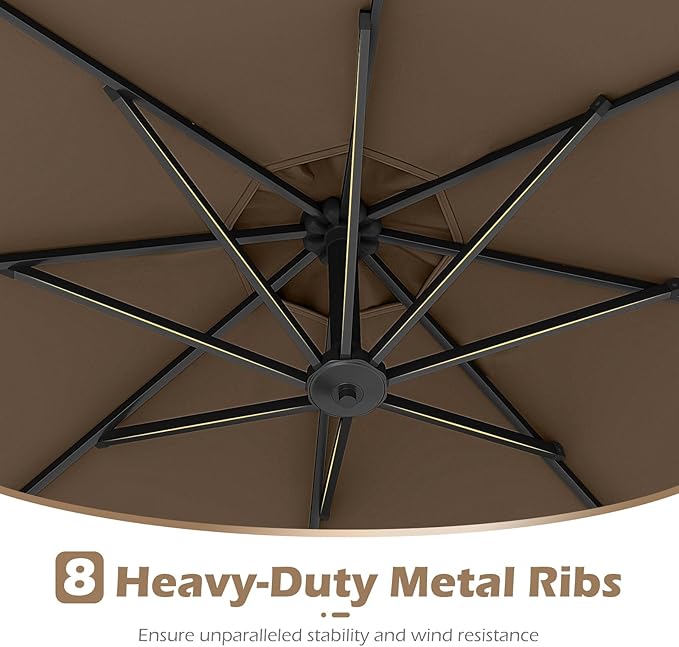 Tangkula 10ft Solar LED Patio Umbrella - Image 9