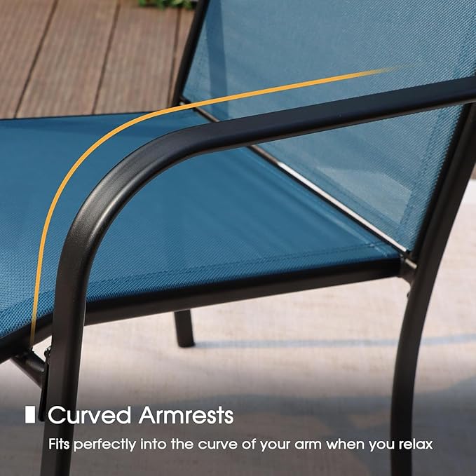 VICLLAX Patio Dining Set for 2, Outdoor Furniture Set Includes Small Table and - Image 5