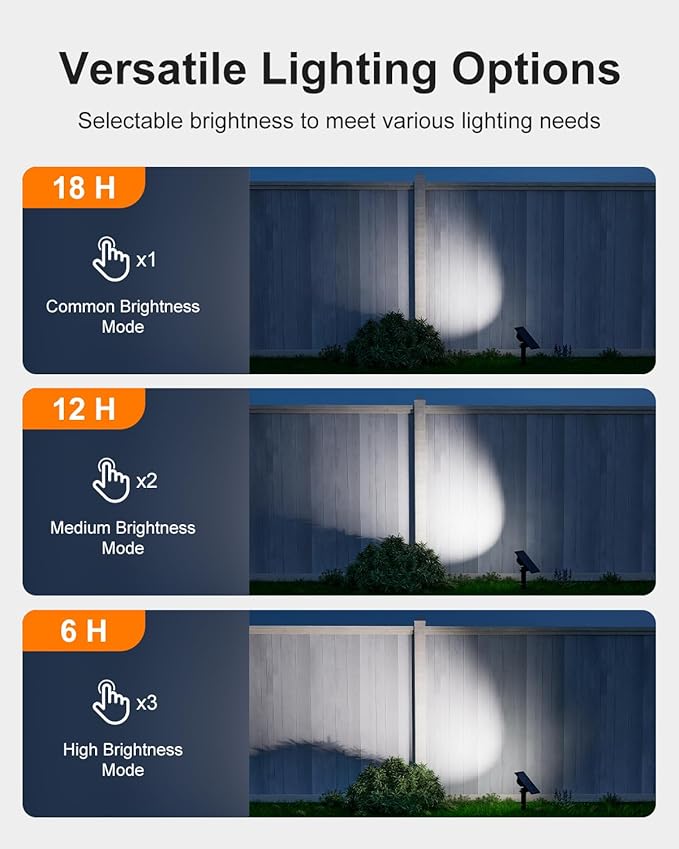 6 Pack Solar Power Spot Lights Outdoor Waterproof LED Dusk to Dawn Landscape - Image 3