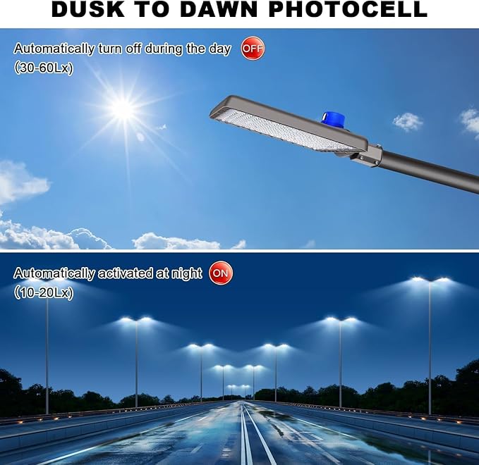 Juyace 480W LED Parking Lot Light 2 Pack, Slip Fitter Mount Outdoor Street Light - Image 2