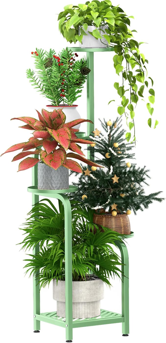 TOSKING 5 Tier Tall Plant Stand Indoor Outdoor, Heavy Duty Corner Shelf by TOSKINGESSENCE