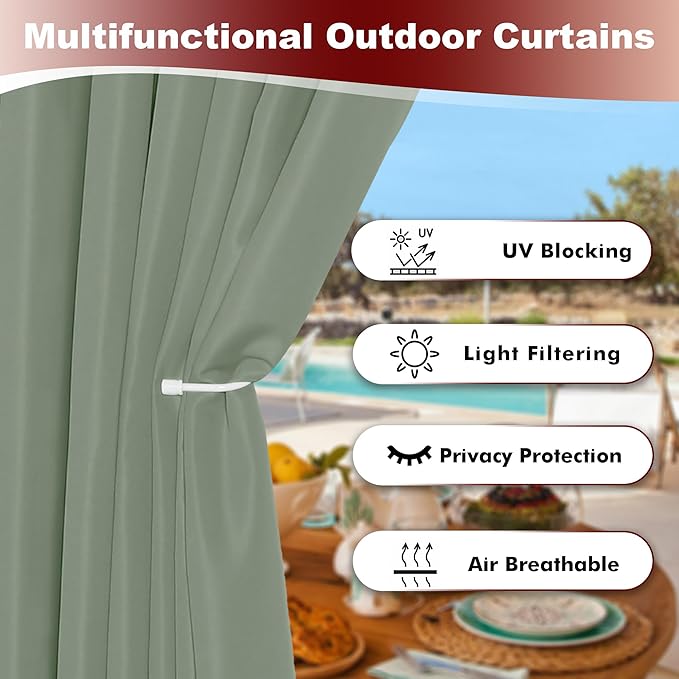 HolidayIdeas Grommet Outdoor Curtains - Image 3