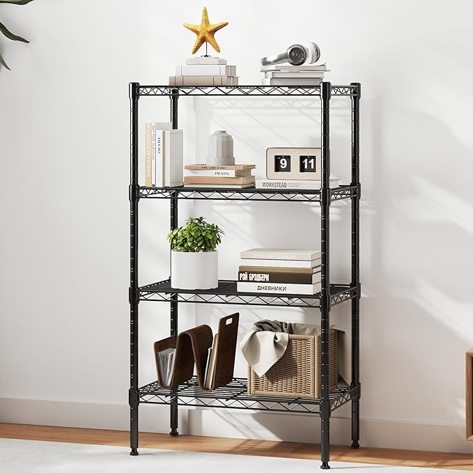 DUMOS 4-Tier Metal Wire Storage Shelves, Adjustable Standing Storage Rack Shelf - Image 2