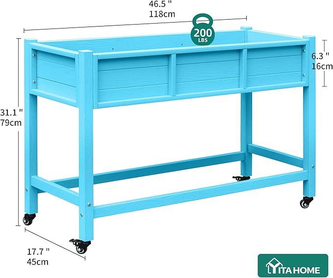 YITAHOME Raised Garden Bed HDPE, Aruba Blue - Image 8