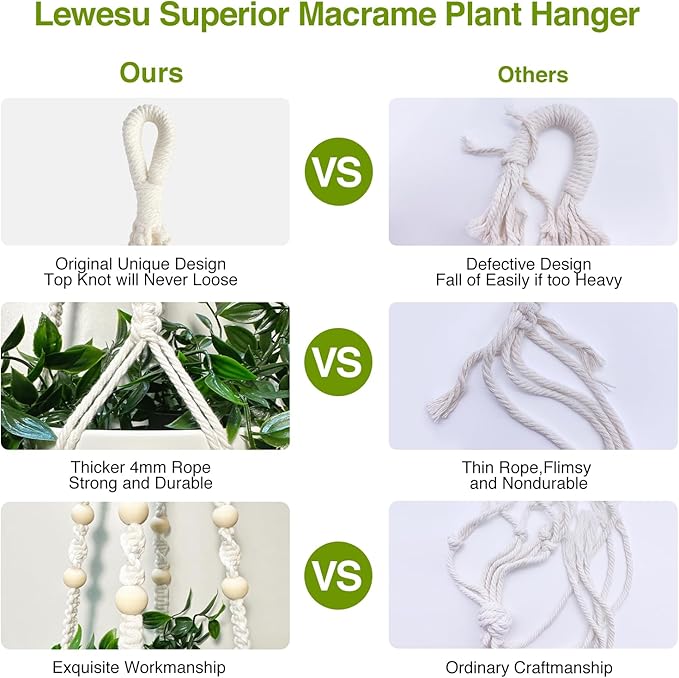 Macrame Plant Hanger Indoor Set of 4 - Image 4