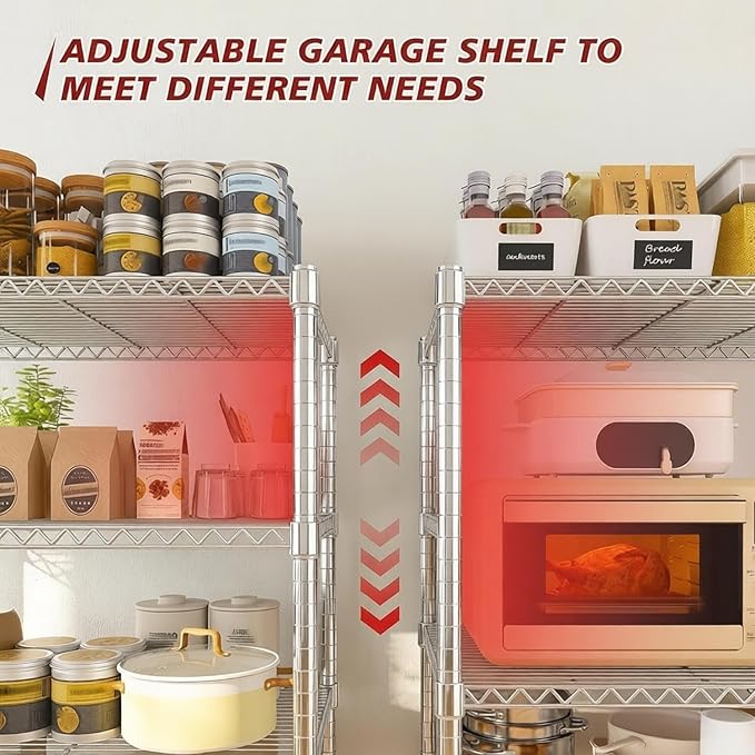 Xcity Storage Shelves, 6 Tier Heavy Duty Metal Shelving Unit, 2400 LBS Capacity - Image 3
