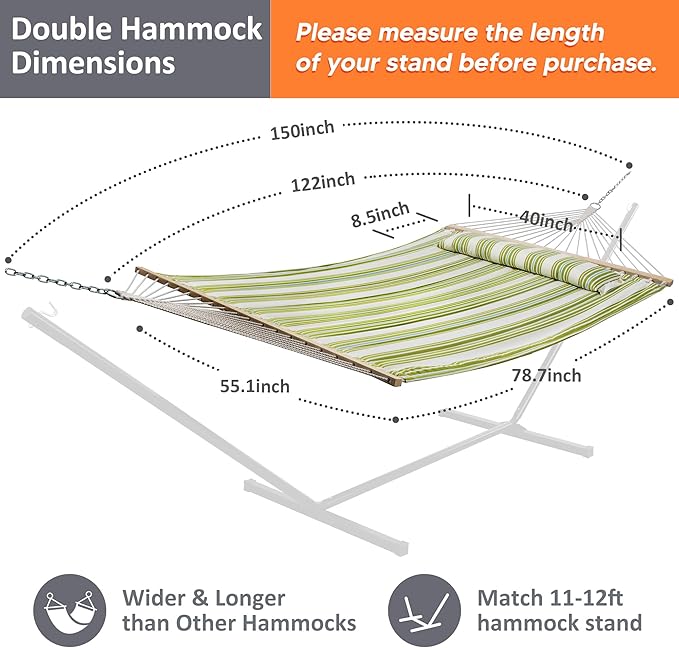 SUNCREAT Hammock 2 Person Heavy Duty, Double Hammocks - Image 4