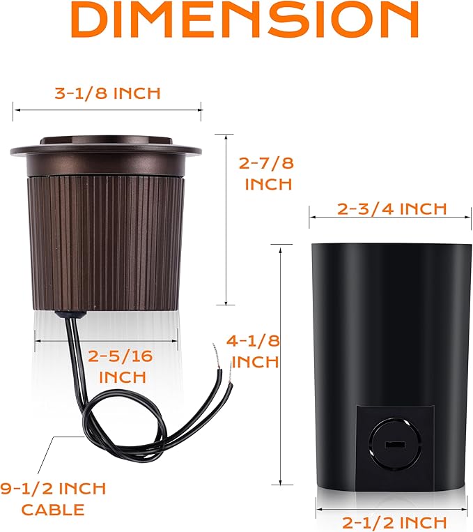 CLOUDY BAY 9W Low Voltage Landscape Lights, LED Well Lights, Grated Top - Image 9