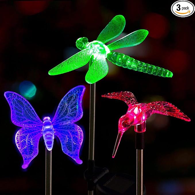SOLPEX Solar Garden Lights, 3 Pack Solar Butterfly Lights Yard Decorations by Solpex