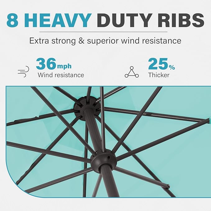 MEWAY 12ft Patio Umbrella Outdoor Table Umbrellas - Image 5