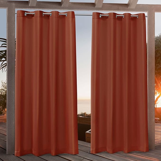 NICOLE MILLER NEW YORK Canvas Indoor/Outdoor Grommet Top Curtain Panel Pair by NicoleMiller