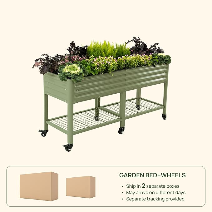 Rolling Elevated Raised Garden Bed-V Series, 1000 Lbs Weight Capacity, Outdoor - Image 7