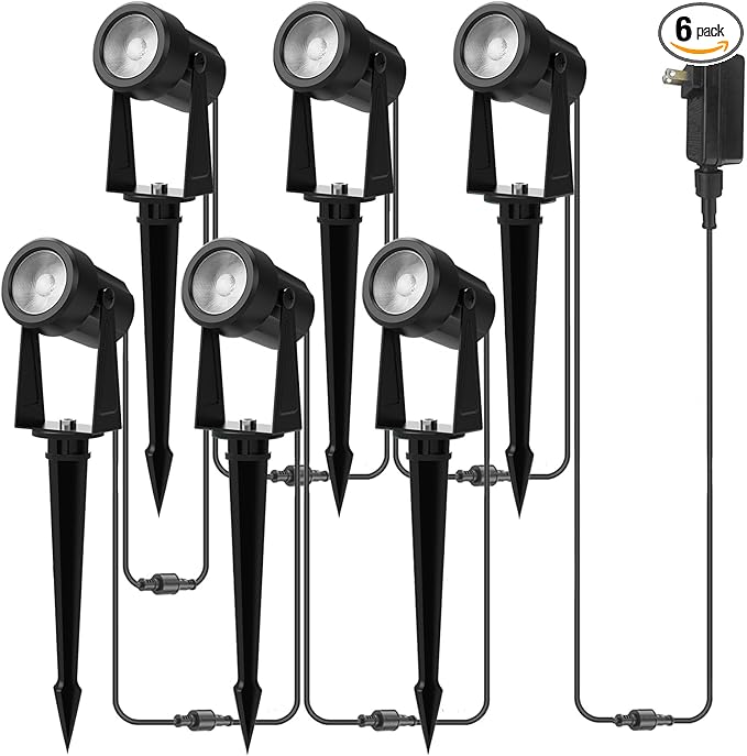 Banord Outdoor Landscape Lighting, 6 Pack Outdoor Spot Lights, Low Voltage LED by Banord