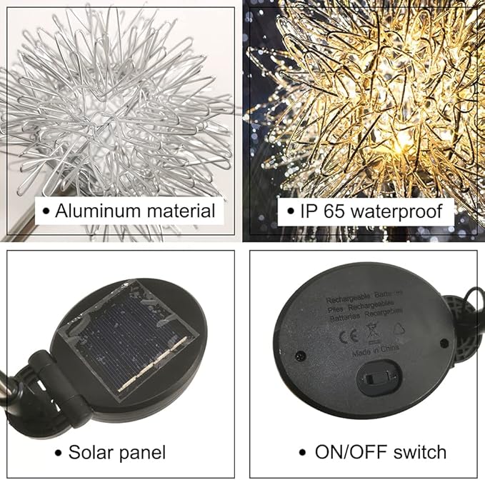 GUOCHENG Dandelion Solar Garden Lights Waterproof Outdoor LED Landscape Lights - Image 7