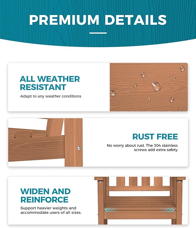 Ciokea Outdoor Patio Dining Chair Set of 2, HDPE Porch Chairs - Image 4