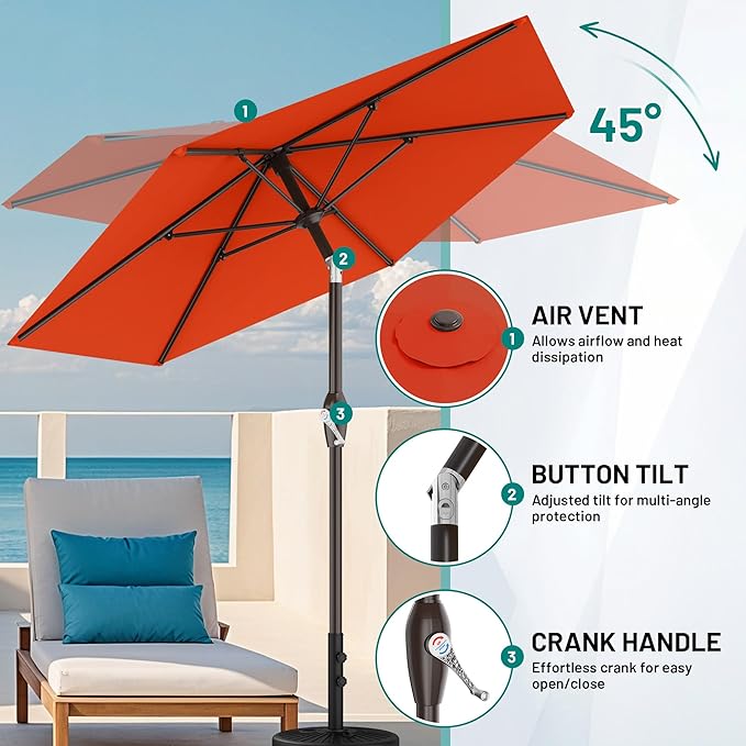 AreShark 7.5FT Patio Umbrella Table Market Umbrella - Image 3