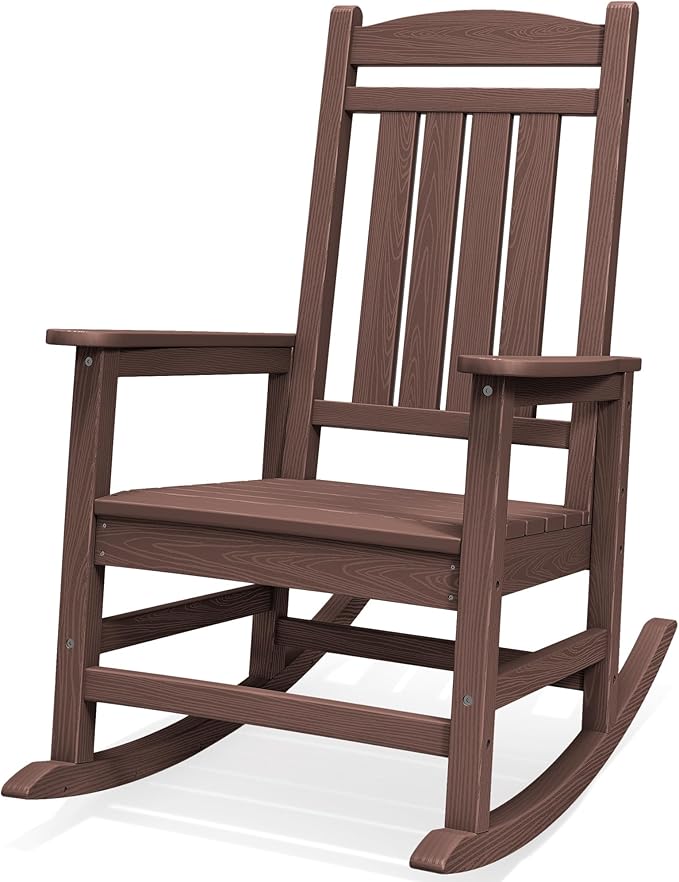 SERWALL Oversized Outdoor Rocking Chair, All-Weather Patio Rocking Chair by SERWALL