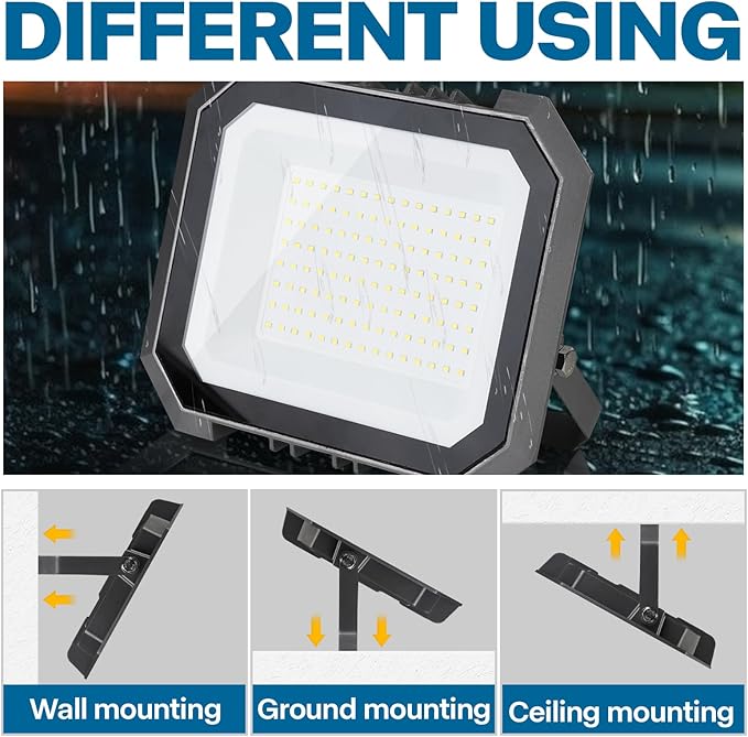 2 Pack LED Flood Lights Outdoor, 50W 5000LM Super Bright Floodlight Outside - Image 5