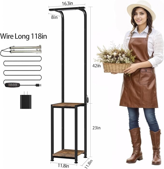 Plant Stand Indoor with Grow Lights, Hanging Plant Stand Plant Shelf Indoor - Image 3