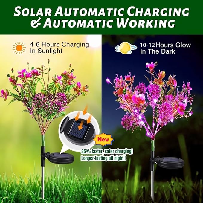 Neporal Garden Solar Lights Outdoor Waterproof IP65, 2PK Phalaenopsis Solar - Image 3