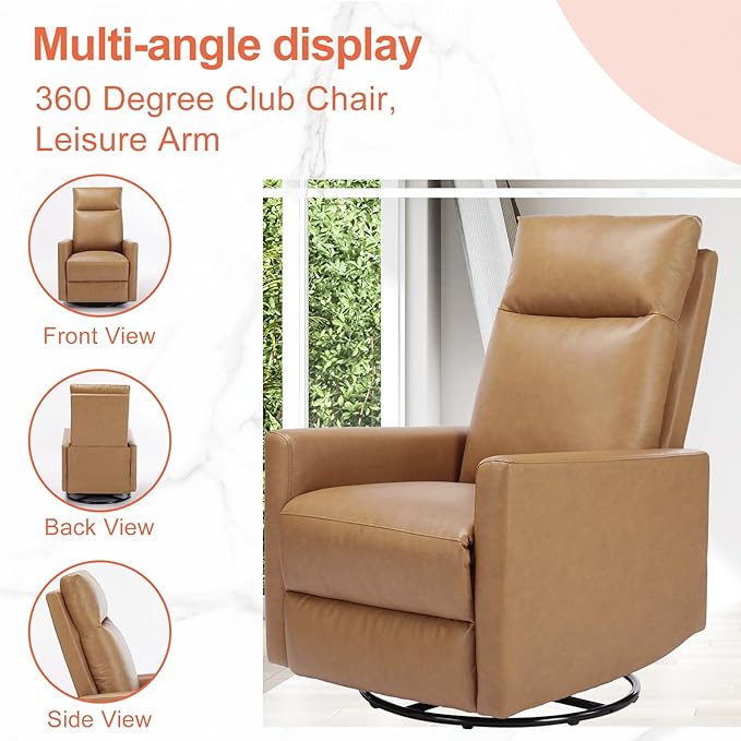 Sweetcrispy Recliner Chair, 360 Swivel Rocker Chair - Image 7