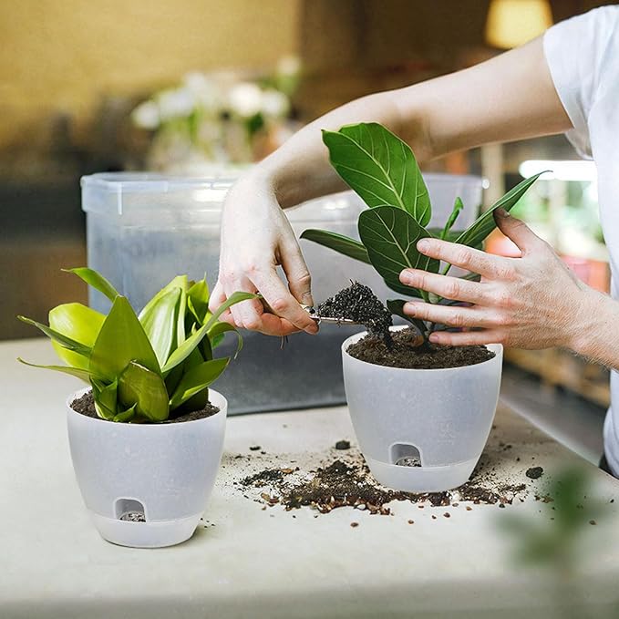 Self Watering Pots Set, 5 Pack 6 Inch Self Watering Pots - Image 8