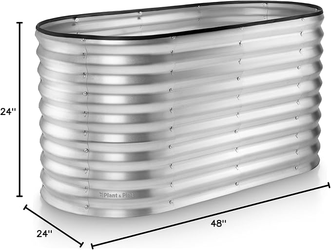 Plant & Plot Galvanized Raised Garden Beds Outdoor // 4×2×2 ft Planter Raised - Image 7