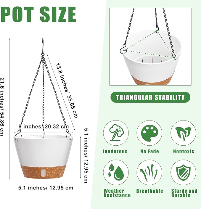 Amyhill 6 Pcs 8 Inch Hanging Planter - Image 2