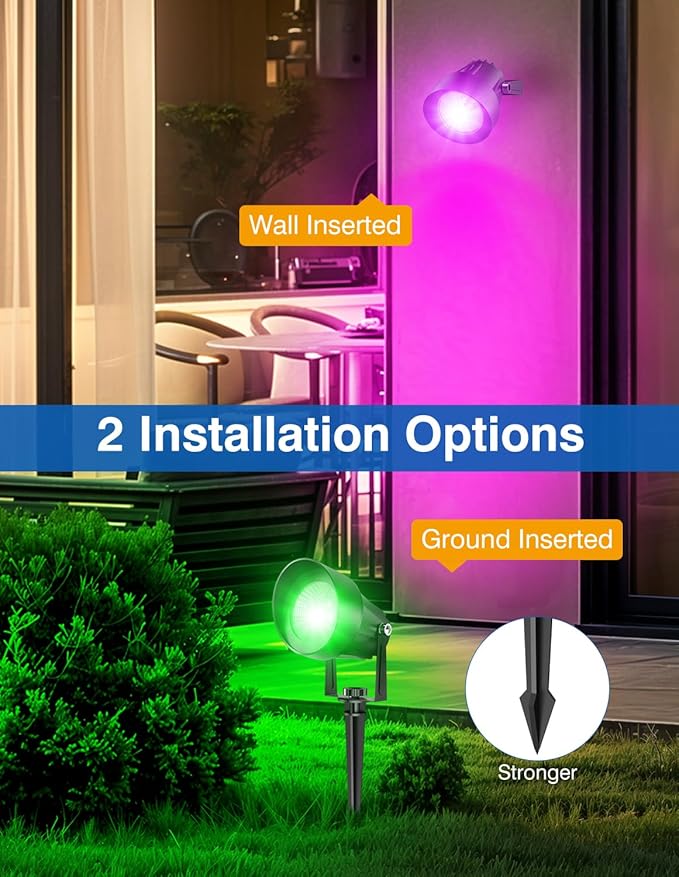 Spot Lights Outdoor, Smart RGBW LED Color Changing Landscape Lights - Image 9