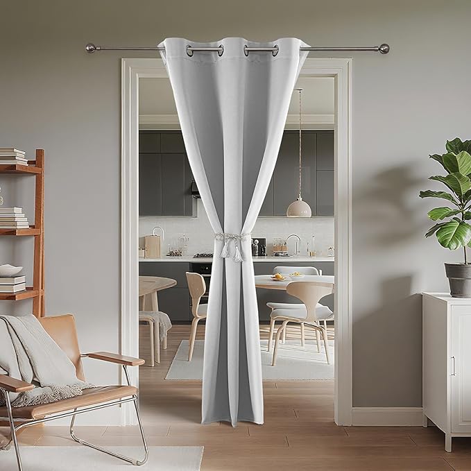Joydeco Blackout Door Curtain for Doorway Privacy 80 Inches Long, Grommet - Image 2