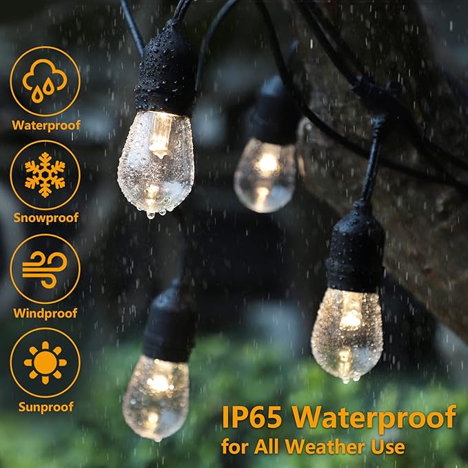 Mlambert 144Ft 3-Color in 1 48Ft Remote LED Dimmable Outdoor String Lights - Image 3