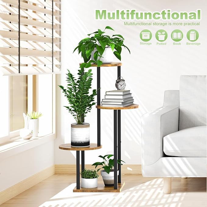 Plant Stand Indoor, 4 Tier Thickened Metal Corner Plant Shelf - Image 6