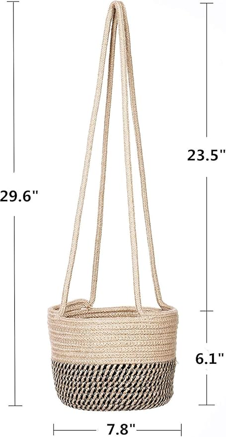 Hanging Planter Basket Jute Rope Woven Plant Hangers Indoor Hanging Plant - Image 2
