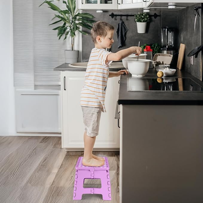 Delxo 9 inch Folding Step Stool, Non-Slip Foldable Small Stools Up to 300 LBS - Image 9