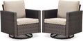Belord Wicker Chairs Outdoor Bistro Set Oversize Patio Swivel Rocker, Rattan by Belord