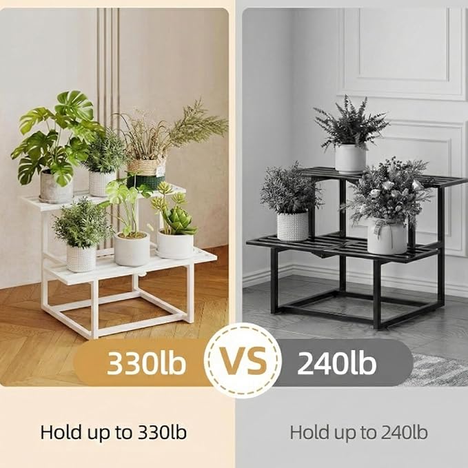 Metal Plant Stand Indoor, Outdoor Iron Plant Shelf, Heavy Duty Slatted Display - Image 6
