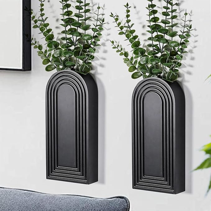 2 Pack Wooden Wall Vase Set by Dnnnii