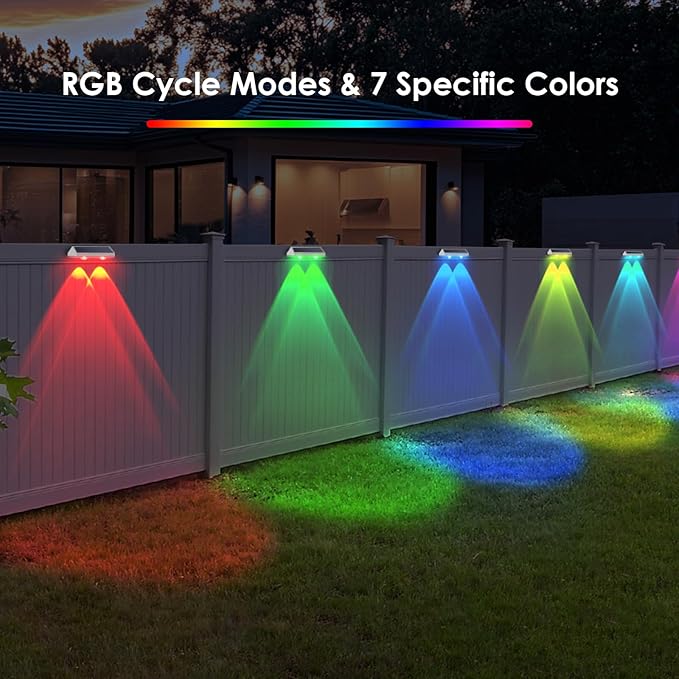 8 Pack Solar Fence Lights Outdoor - Image 6