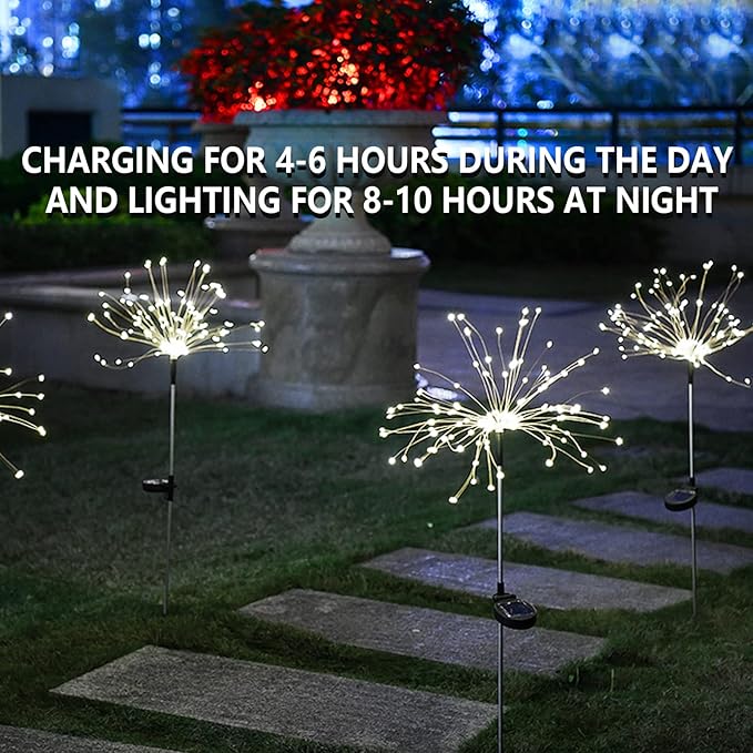 2 PCS Solar Firework Light, Outdoor Solar Garden Decorative Lights 120 LED - Image 6