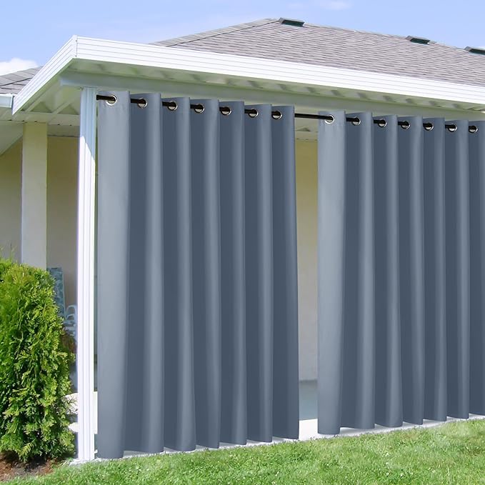 NICETOWN Outdoor Curtains for Patio W100 x L95 inch 2 Pieces, Sun Blocking by NICETOWN